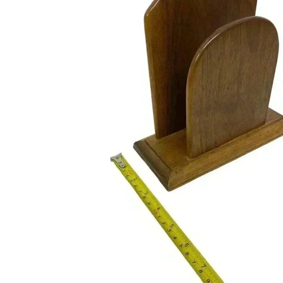 Wooden Napkin Holder Letter Mail Organizer Heart Cut Out Table Decor Country - Picture 6 of 6